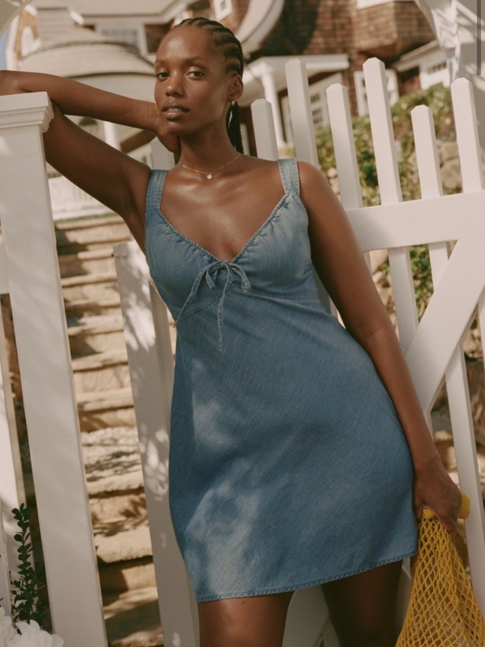 Abercrombie Tie-Front Chambray Mini Dress
